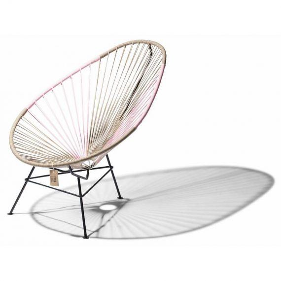Acapulco lounge chair bicolor beige and pink