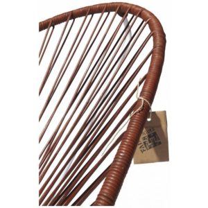 Acapulco schommelstoel leder, wit frame