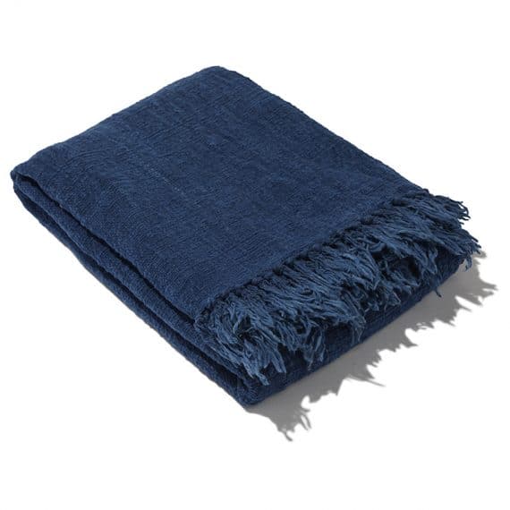 Ubud blanket - indigo blue - Fairfurniture.com